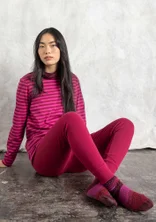Legging van biologisch katoenen ribtricot - rode kool