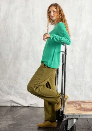 “Tina” lyocell/elastane jersey top - lotus green