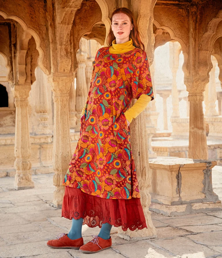“Hana” jersey dress in organic cotton/modal