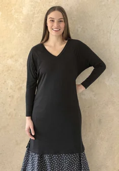 “Spirit” jersey dress in bamboo viscose/elastane - black