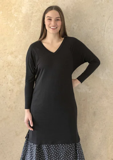 Robe "Spirit" en jersey de viscose de bambou/élasthanne - noir