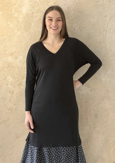 Robe "Spirit" en jersey de viscose de bambou/élasthanne - noir