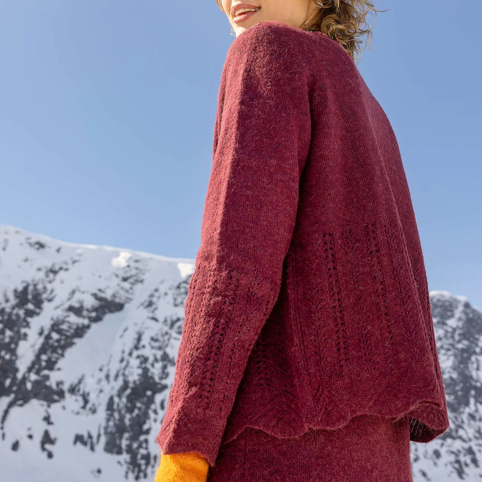 “Forgetmenot” alpaca blend cardigan - aubergine/melange