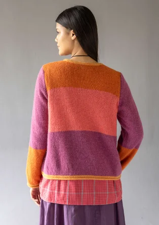 “Kajsa” multicoloured alpaca blend cardigan - heather