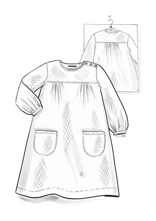 Robe "Benedita" en coton biologique tissé - vert bouteille clair