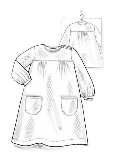 Robe "Benedita" en coton biologique tissé - vert bouteille clair