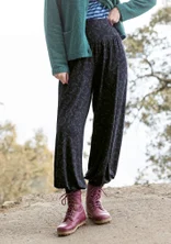 Gemusterte Hose „Lambadi“ aus Lyocell/Elasthan - schwarz