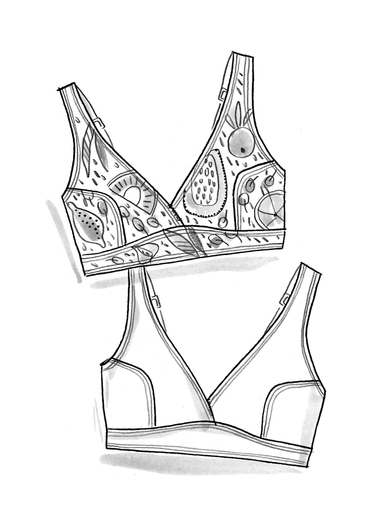 Bikinitop  Botswana  i polyamid/elastan turkos/mönstrad
