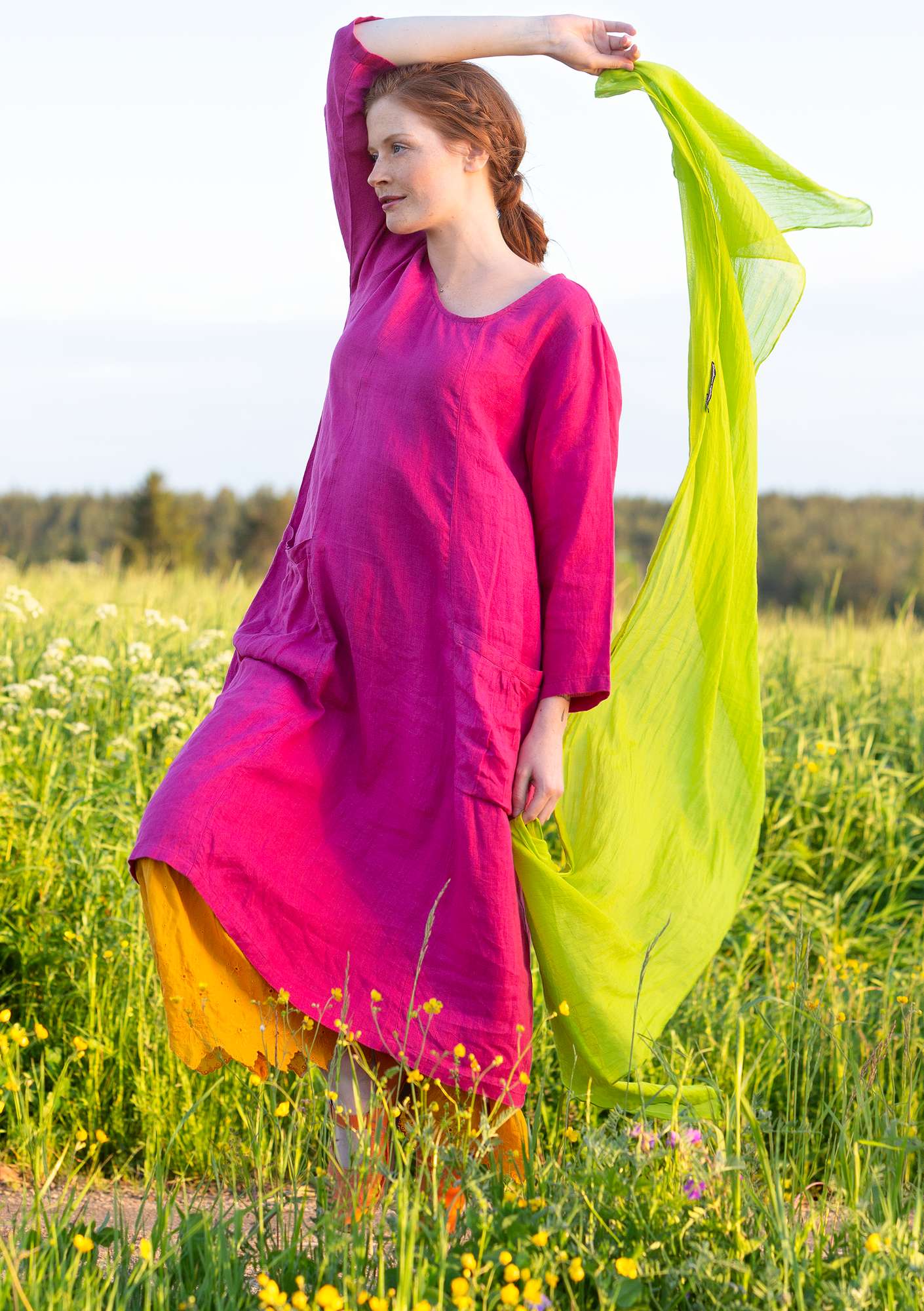 Linnen jurk  Sprint  hibiscus thumbnail