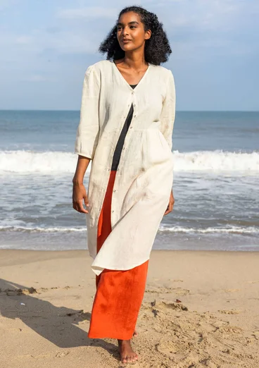 Kleid aus Leinengewebe - Mandelmilch