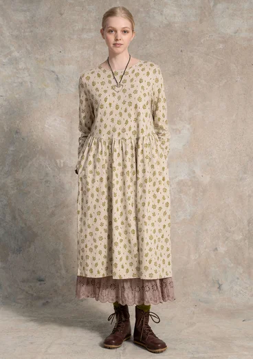 Jerseykleid „Taiga“ aus Bio-Baumwolle/Leinen - wiesengrün