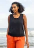 Knitted linen/organic cotton tank top (black L)