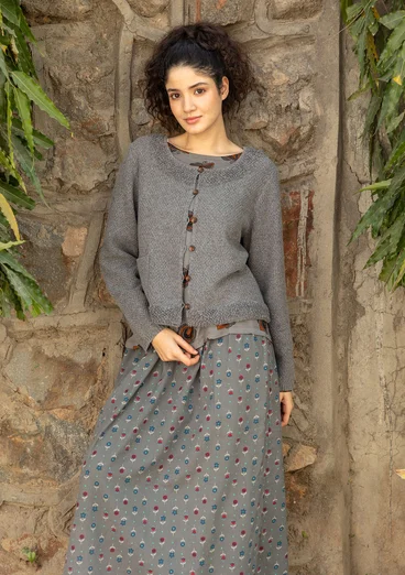 Strickjacke „Mossfire“ aus Lammwollmischung - grafit-melange