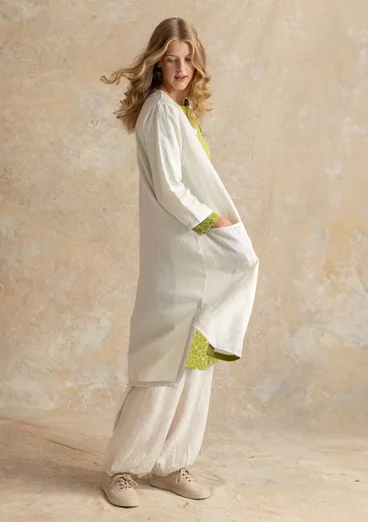 Woven linen dress - light ecru