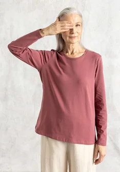 Tricot top "Mona" van biologisch katoen/elastaan - zachtrood