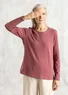 “Mona” organic cotton/elastane jersey top (dusty red XS)