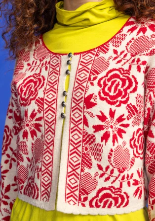 Strickjacke „Leksand" aus Alpakagemisch - tomate