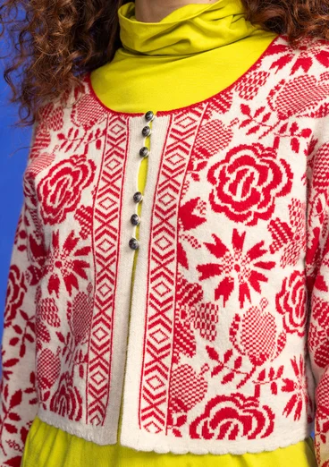 Strickjacke „Leksand" aus Alpakagemisch - tomate