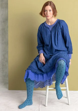 Dotted tights in recycled polyamide - indigofera