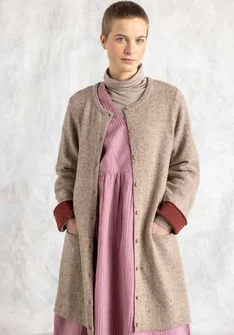 Lambswool blend coatigan - mole/melange