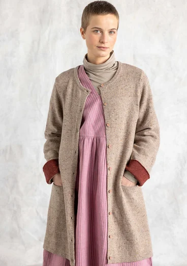Lambswool blend coatigan - mole/melange