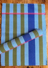Striped organic cotton placemat - mild blue