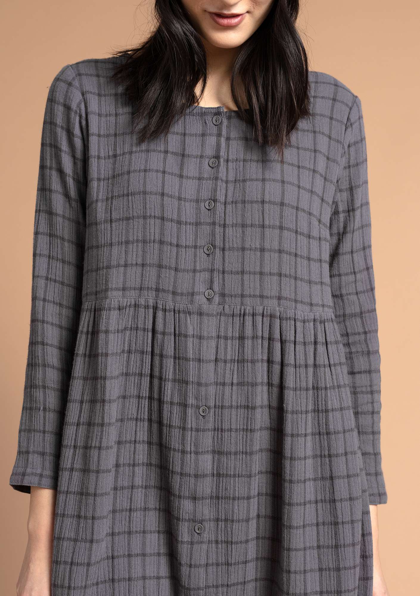 Dress in organic cotton graphite thumbnail