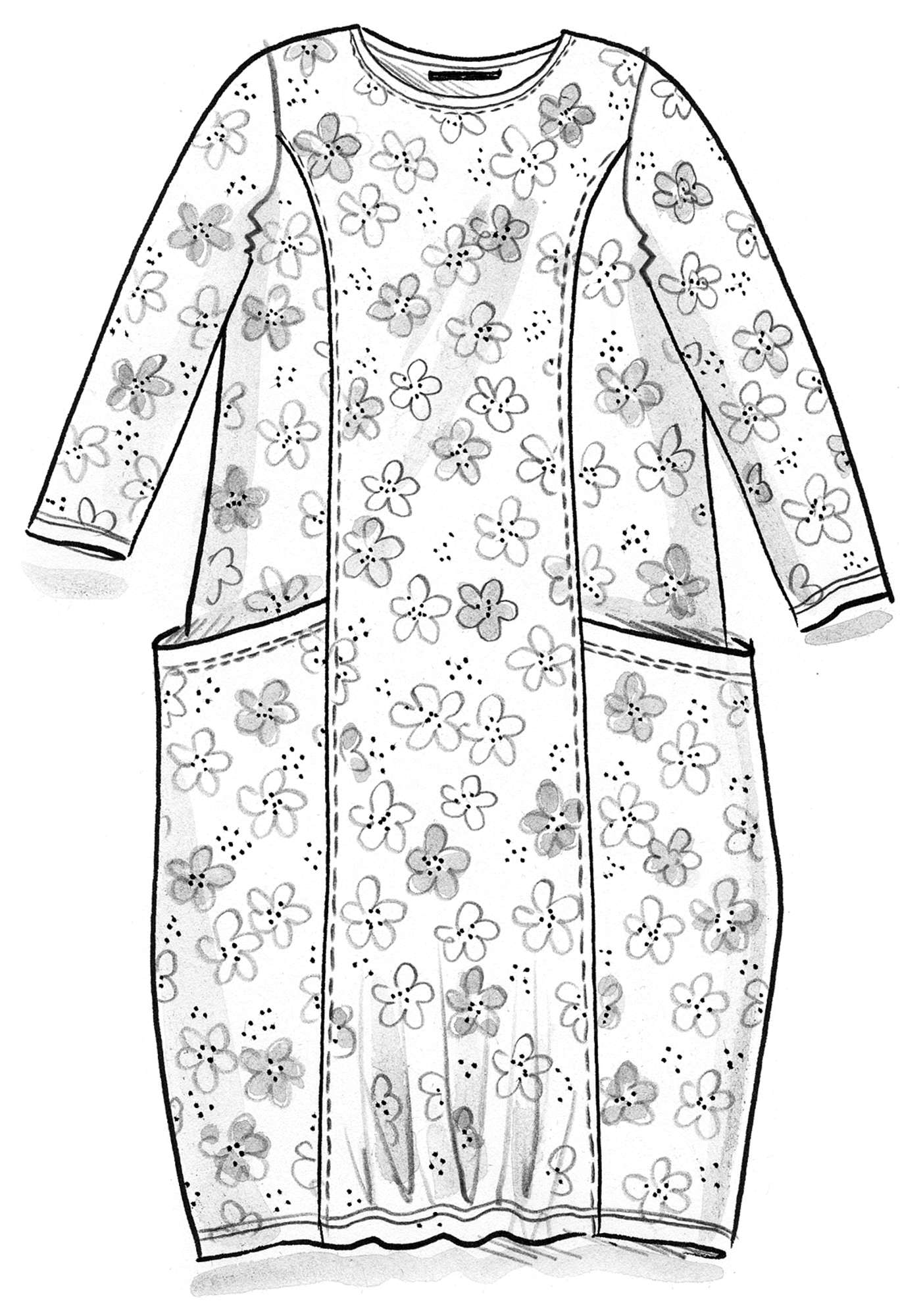 Robe  Fleur  en jersey de coton biologique/modal
