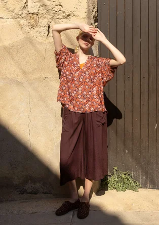 Webhose „Flora Flow“ aus Viskose - dunkelaubergine