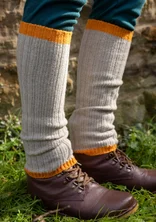 Strickstulpen aus Wollgemisch - natur-melange