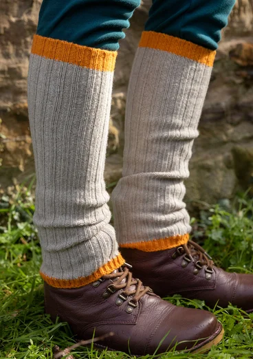 Strickstulpen aus Wollgemisch - natur-melange