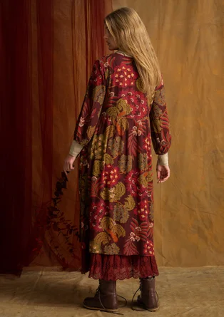 Gedessineerde jurk "Kiara" van viscose - aubergine