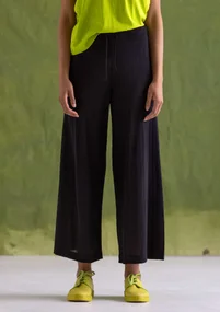 Fine-knit organic cotton trousers - black