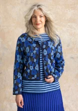 Florale Strickjacke „Hillevi“ aus Bio-/Recycling-Baumwolle - tinte