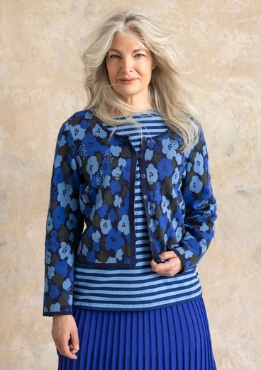 Gilet fleuri "Hillevi" en coton biologique/recyclé - encre