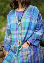 “Indra” woven organic cotton dress - brilliant blue