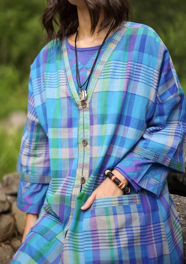 “Indra” woven organic cotton dress - brilliant blue