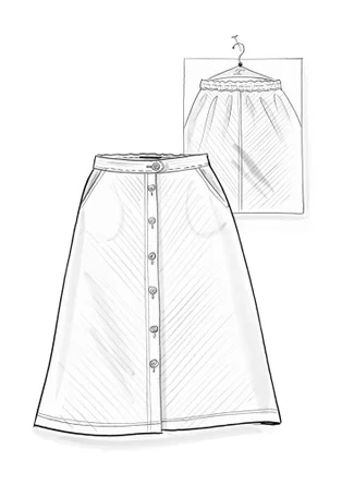 “Rime” corduroy skirt in organic cotton - indigo
