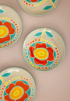 “Tulipanaros” ceramic plate - natural