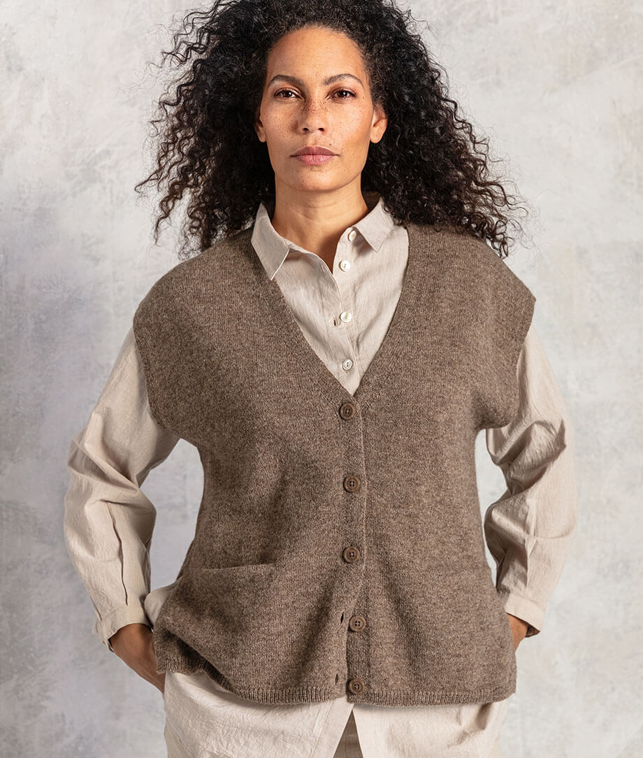 Knitted wool waistcoat