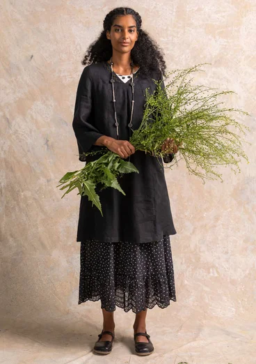 Kleid aus Leinengewebe - schwarz