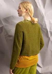 Cardigan in an alpaca blend - green pepper
