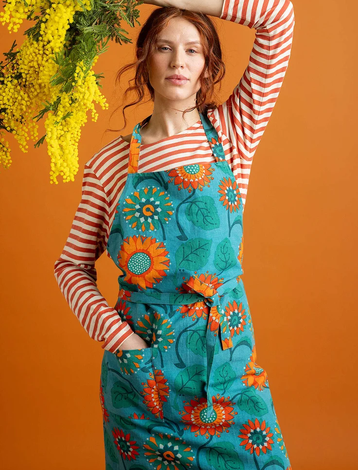 Sunflower organic cotton/linen apron