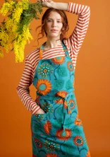 “Sunflower” apron in organic cotton/linen - turkos