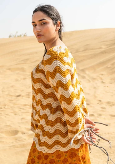 “Rose” recycled cotton sweater - mustard/striped