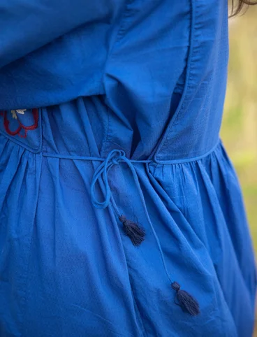 Vævet kjole "Sahara" i økologisk bomuld - porslinsbl