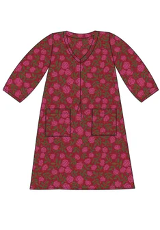 V-neck dress - cranberry/rose