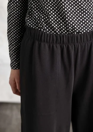 Organic cotton jersey trousers - black