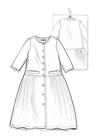 Robe tissée ”Tindra” en coton biologique - indigo vert