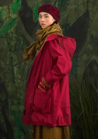 Parka "Petronella" en coton recyclé/biologique - cranberry